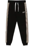 Ea7 Emporio Armani side-stripe track pants - Black