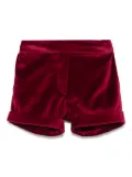 Siola velvet turn-up shorts - Red