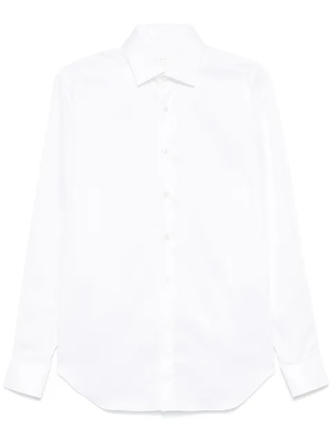 Xacus spread-collar twill shirt