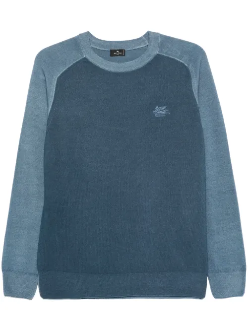 ETRO pull brodé en laine - Bleu - ETRO - Modalova