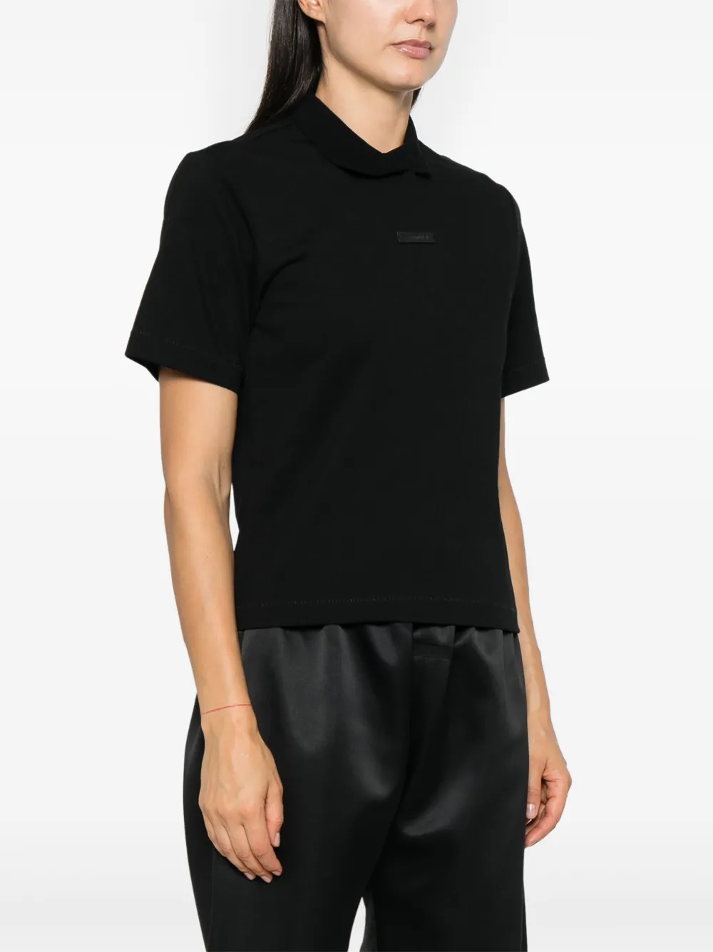 FEAR OF GOD ESSENTIALS Piqué cropped polotop Zwart