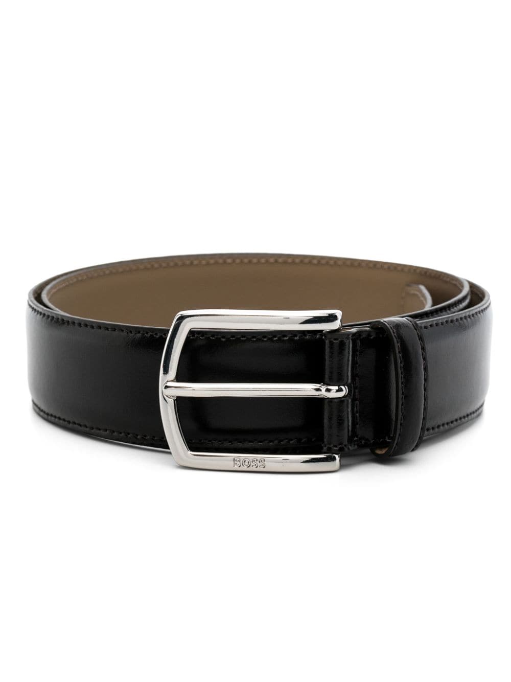 Shop Hugo Boss Leather Belt In Black