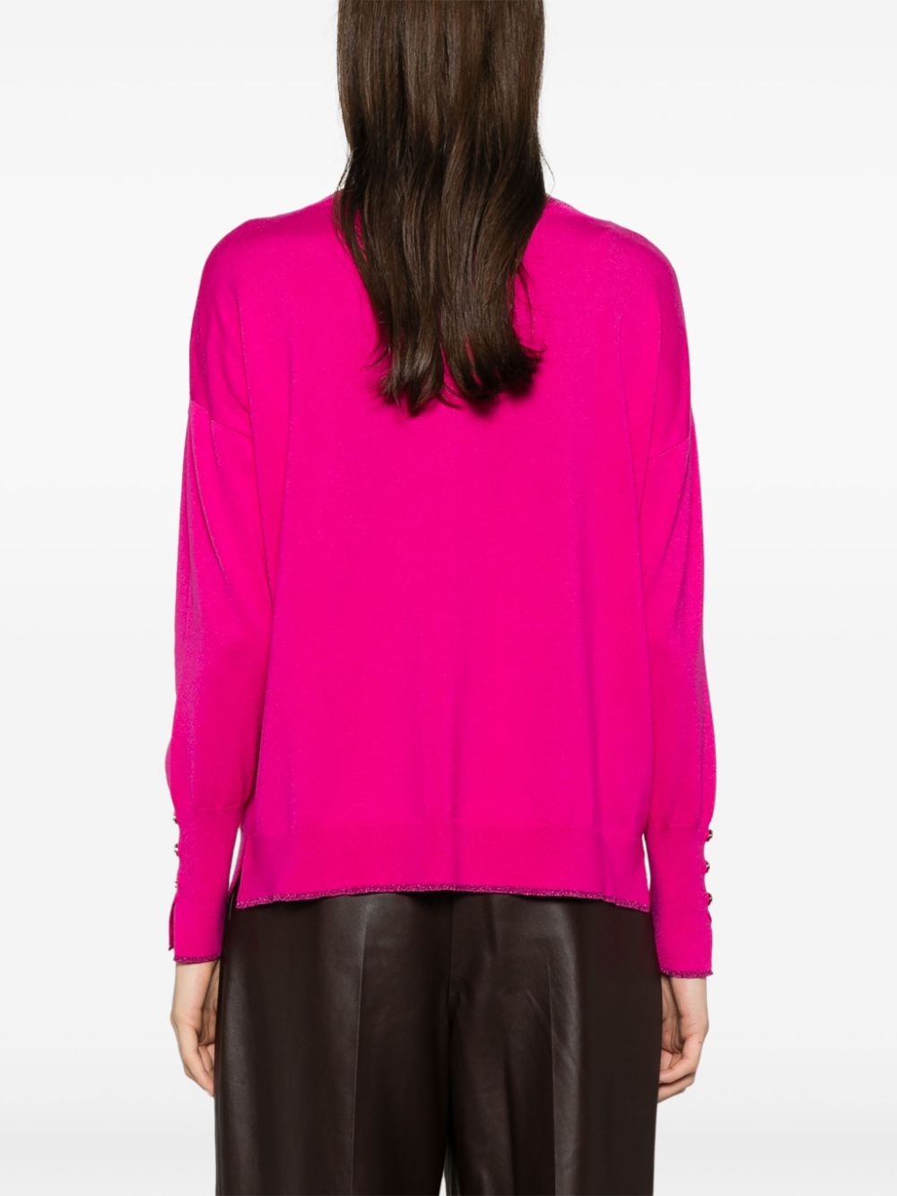 Shop Liu •jo V-neck Sweater In Pink