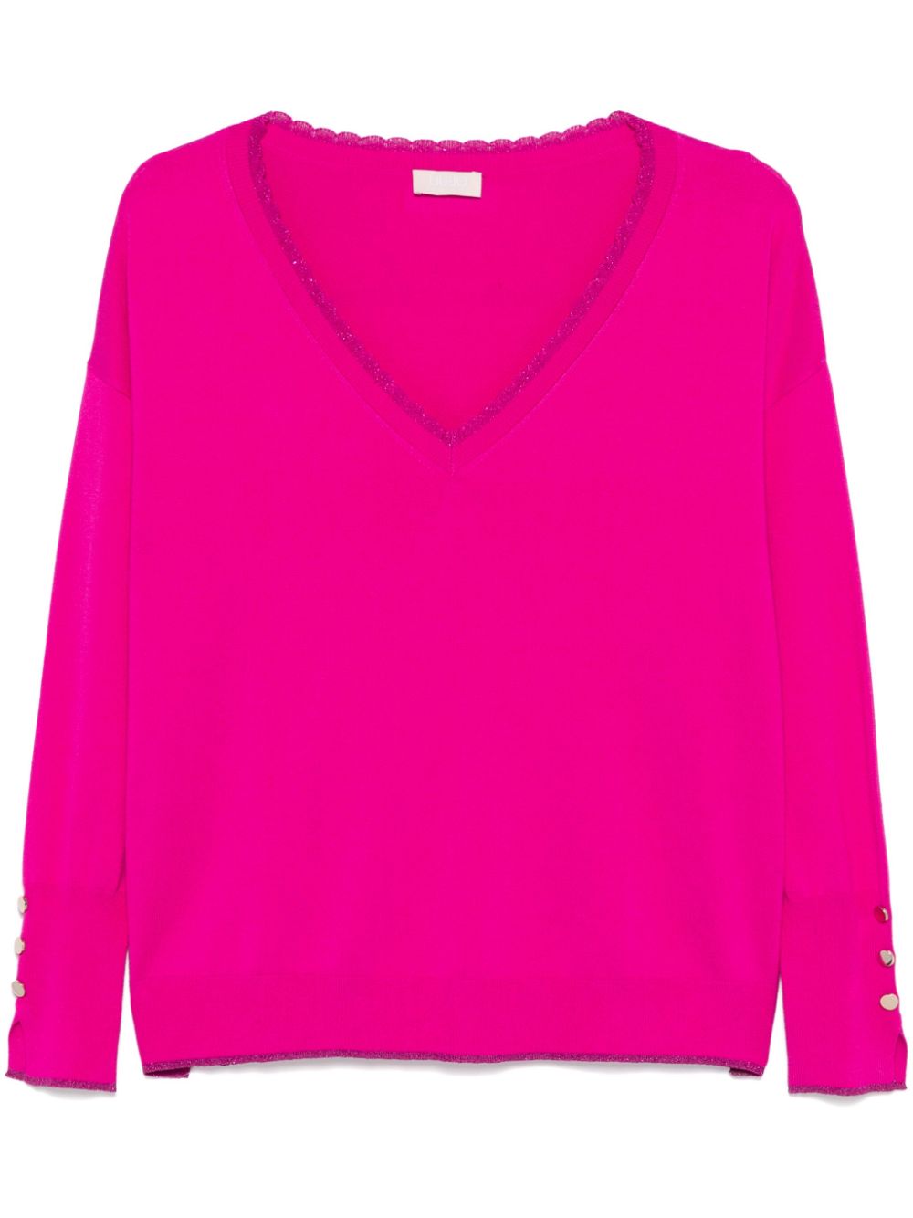 Shop Liu •jo V-neck Sweater In Pink