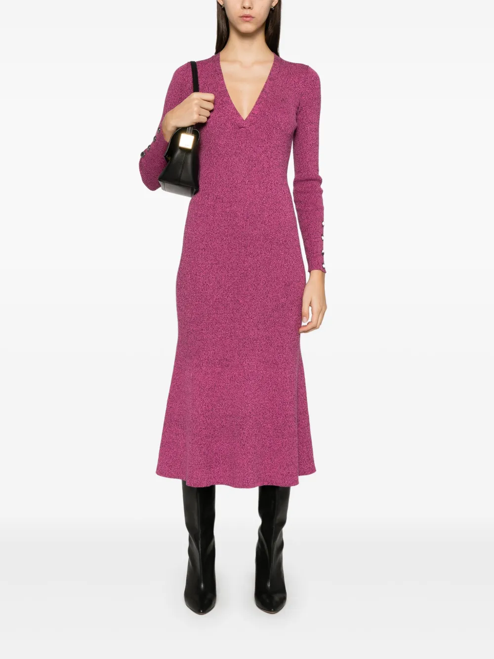 LIU JO marl-knit midi dress - Roze