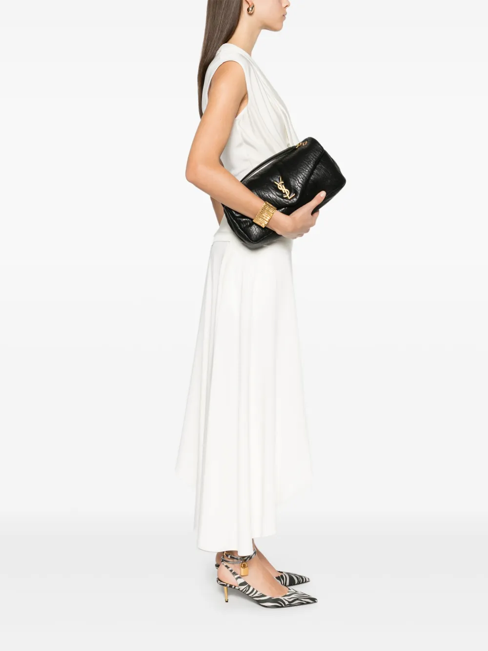 Saint Laurent Calypso medium schoudertas - Zwart