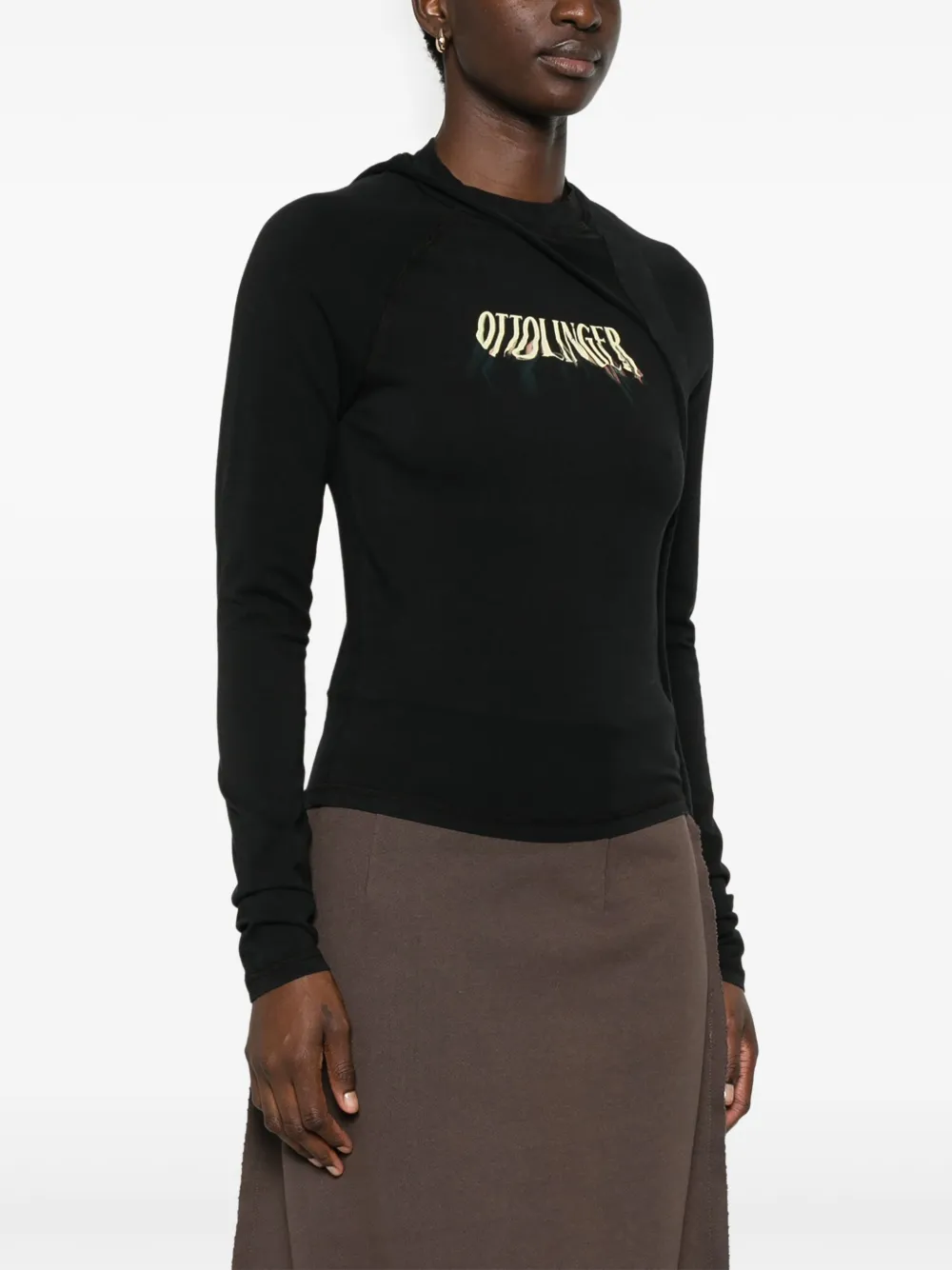 Ottolinger Gedeconstrueerd T-shirt Zwart