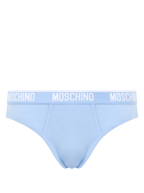 Moschino slip à taille logo - Bleu - Moschino - Modalova