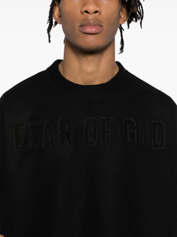 【関税・送料込み】Fear of God Merino Logo Patch Tshirt Fear Of God merino-wool T-shirt | Black | FARFETCH