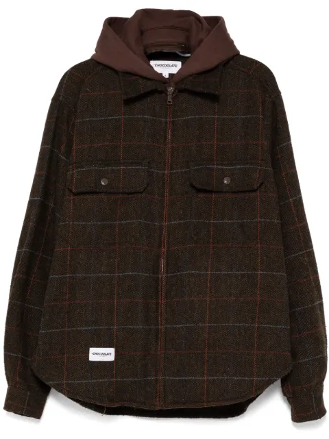 CHOCOOLATE layered hooded jacket