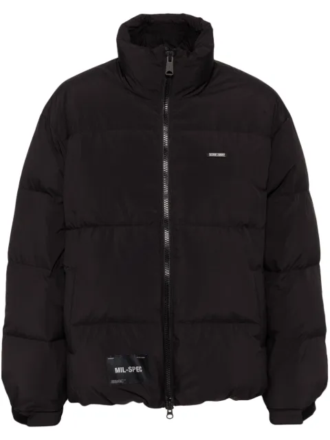 izzue logo zip-up padded jacket
