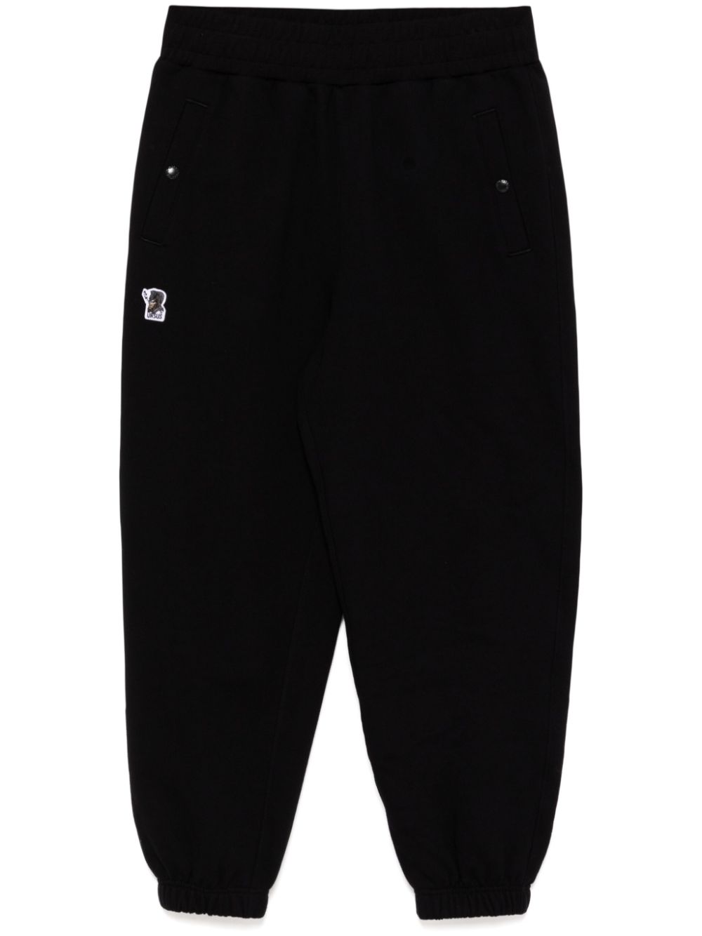 izzue logo-patch pants - Black