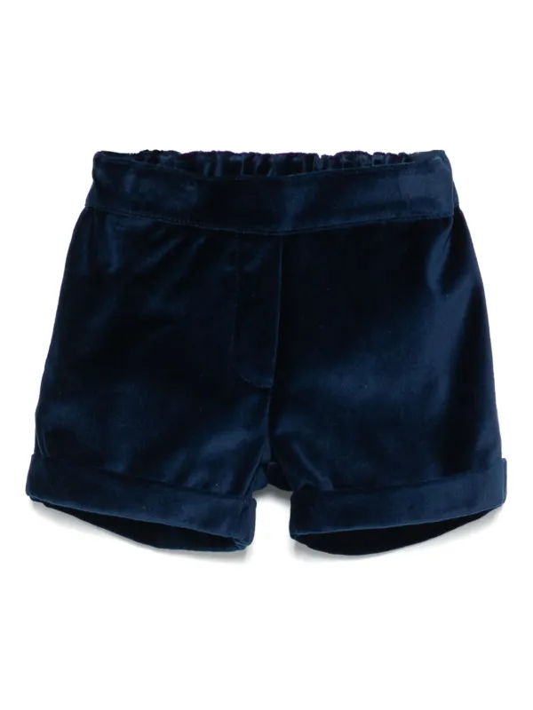 コットンショートパンツ ブルー ☆ Les Petites... Siola ベルベット ショートパンツ | ブルー | FARFETCH JP