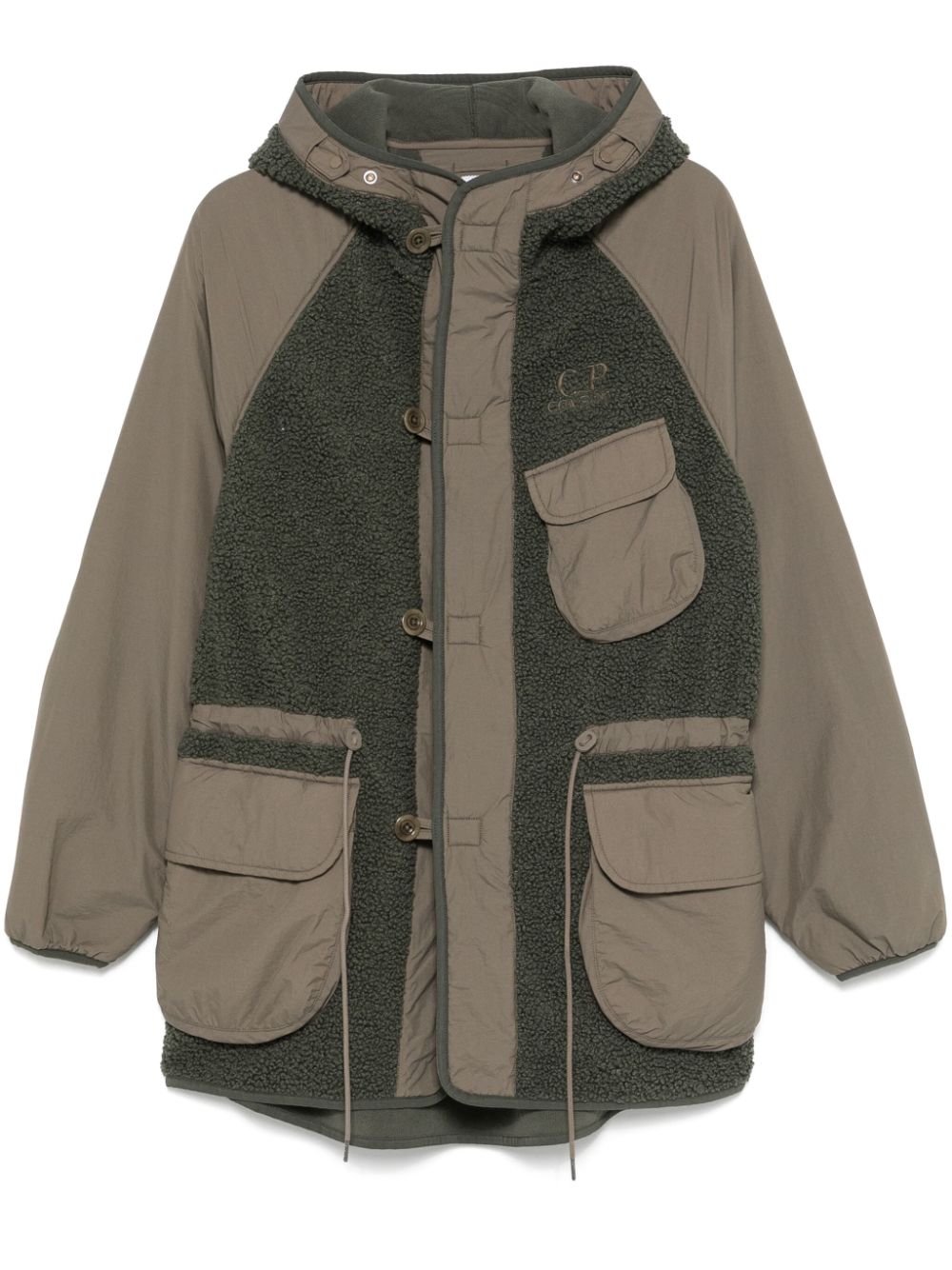 C.P. Company faux-shearling hooded jacket - Green