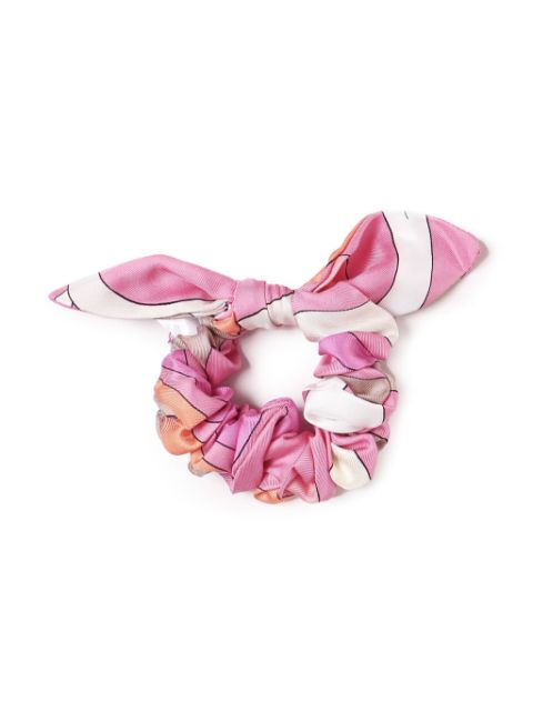 Iride-print silk hair tie