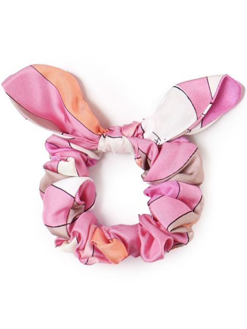 Iride-print silk hair tie