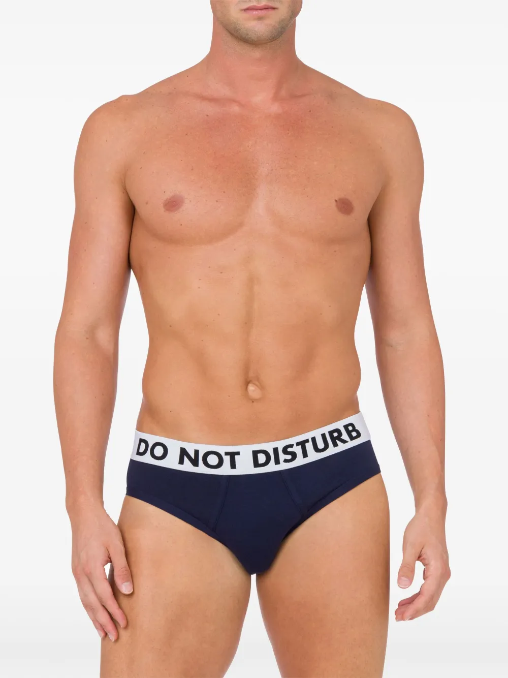 Moschino Slip met logo tailleband Blauw