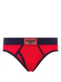 Moschino logo-appliqué briefs - Red