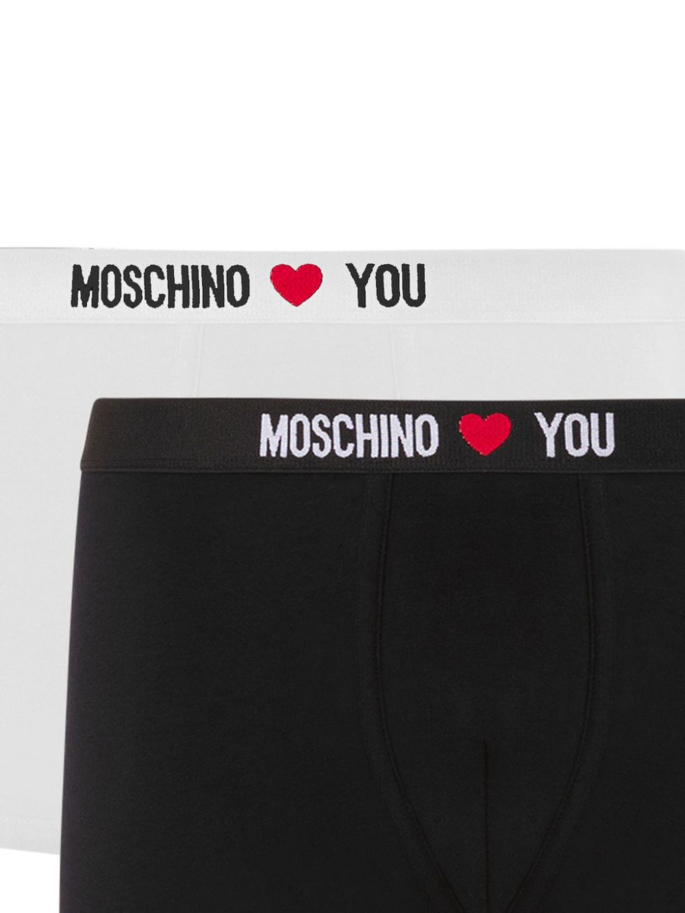 Moschino Twee boxershorts met logoband - Zwart