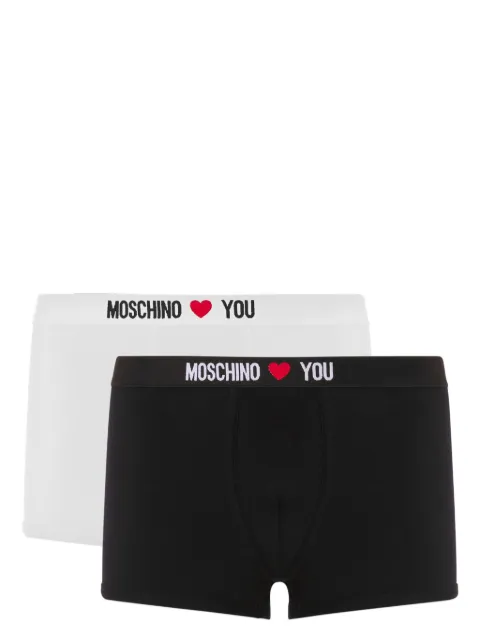 Moschino set de  dos bóxeres con logo en la pretina