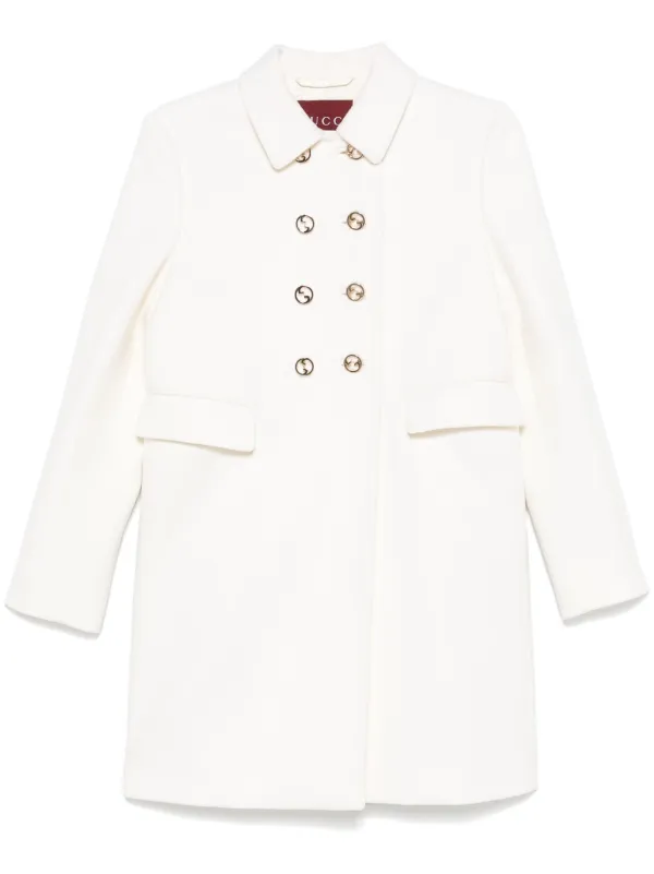 Gucci Interlocking G buttons Coat White FARFETCH CA