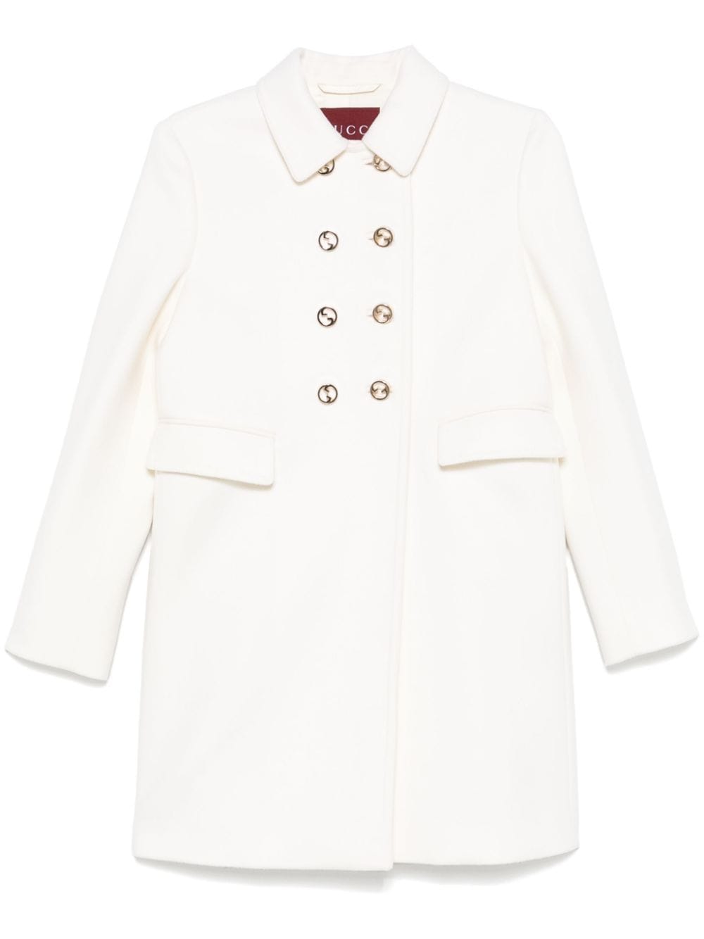 Shop Gucci Interlocking G-buttons Coat In White