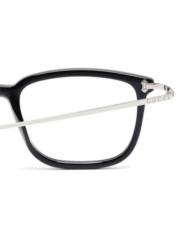 Gucci Eyewear スクエア眼鏡フレーム | ブラック | FARFETCH JP