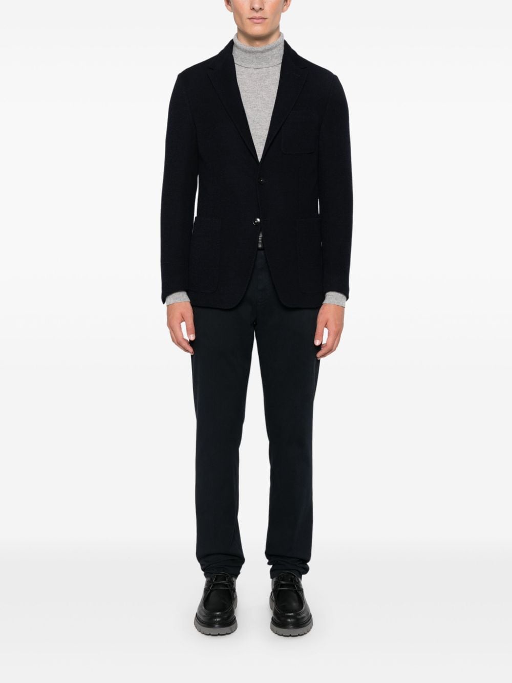 Canali Bouclé blazer - Blauw