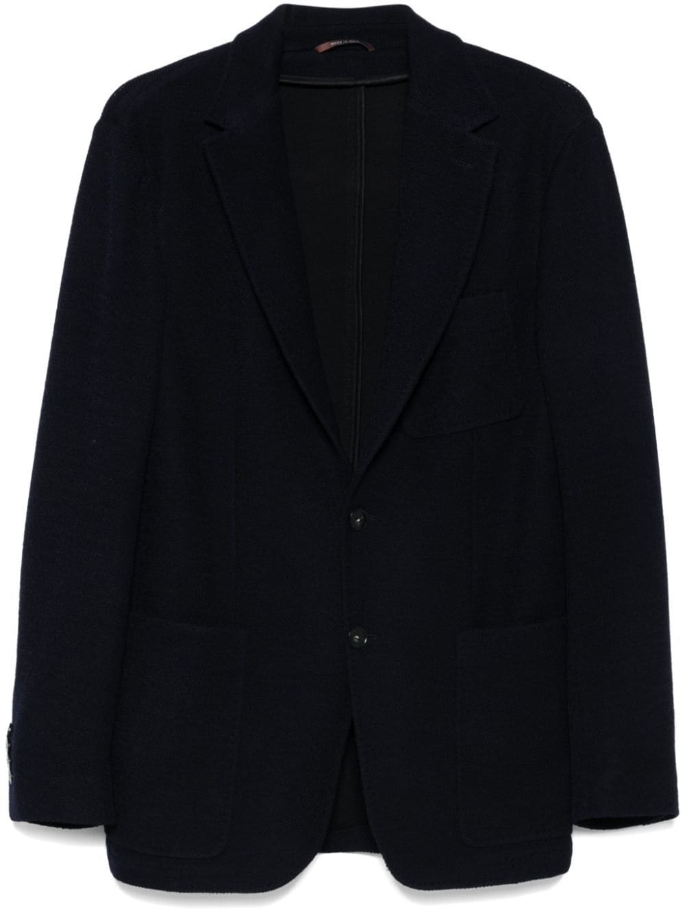 Canali Bouclé Blazer In Blue