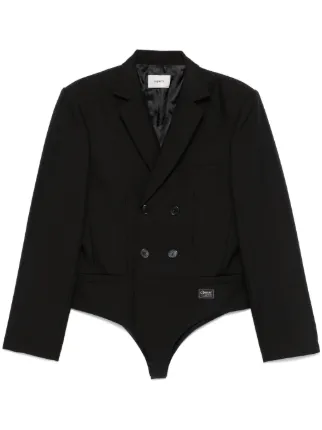 【関税込み】Coperni ブラック テーラード ボディスーツ Coperni Vネック ボディスーツ | ブラック | FARFETCH JP