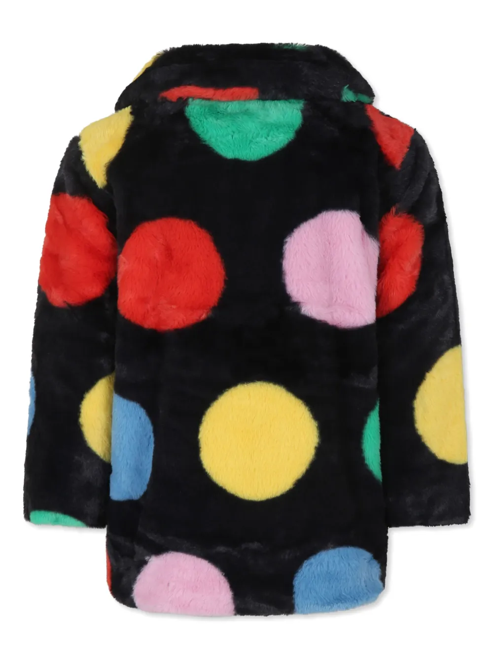Stella McCartney Kids polka-dot faux-fur jacket - Zwart
