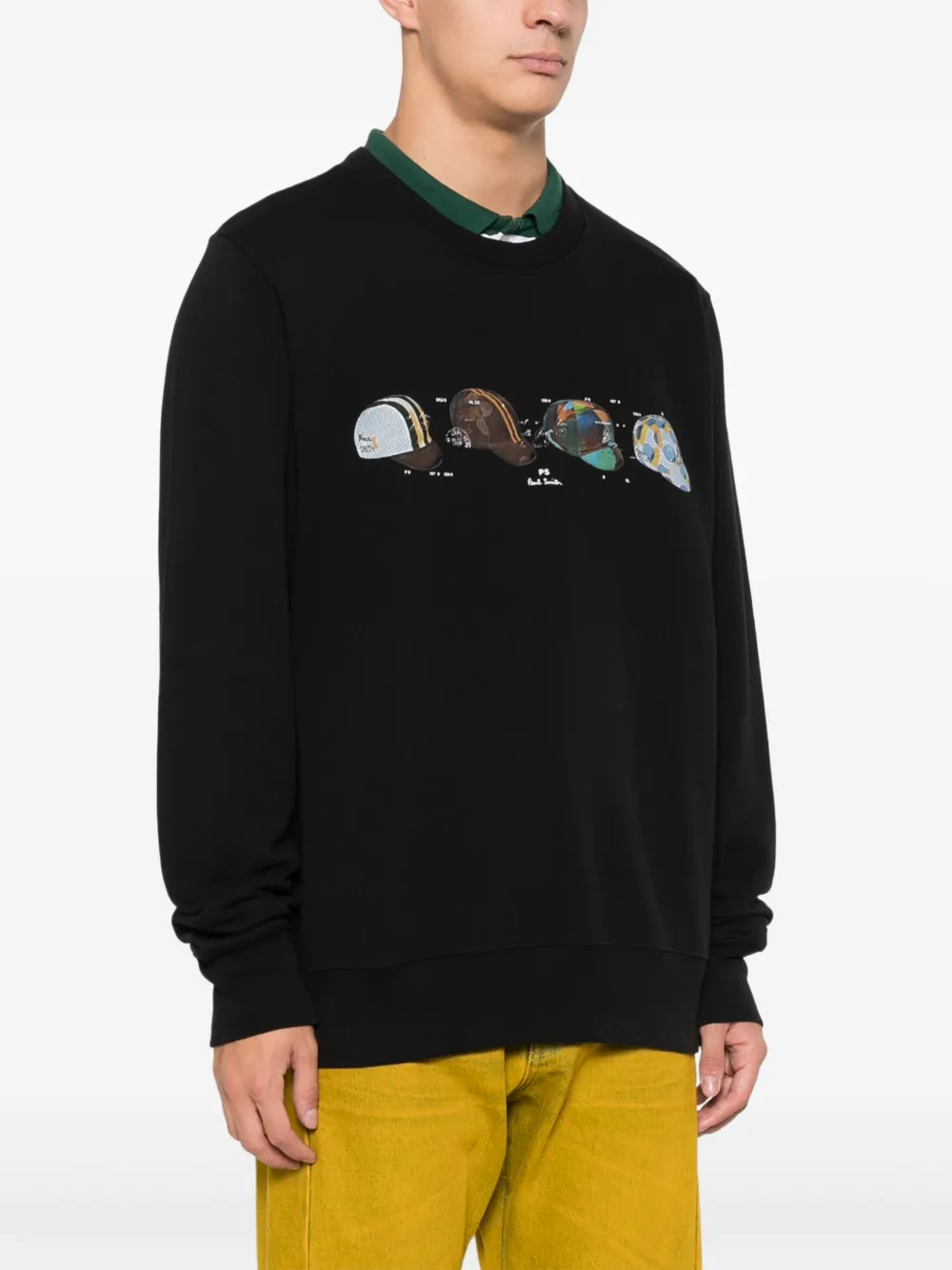 PS Paul Smith Cycling Caps sweater met print Zwart