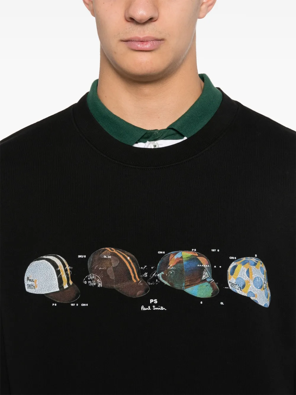 PS Paul Smith Cycling Caps sweater met print Zwart