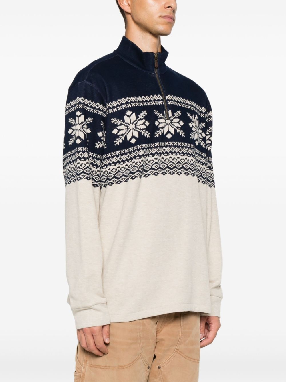 Shop Polo Ralph Lauren Patterned-jacquard Sweater In Blue