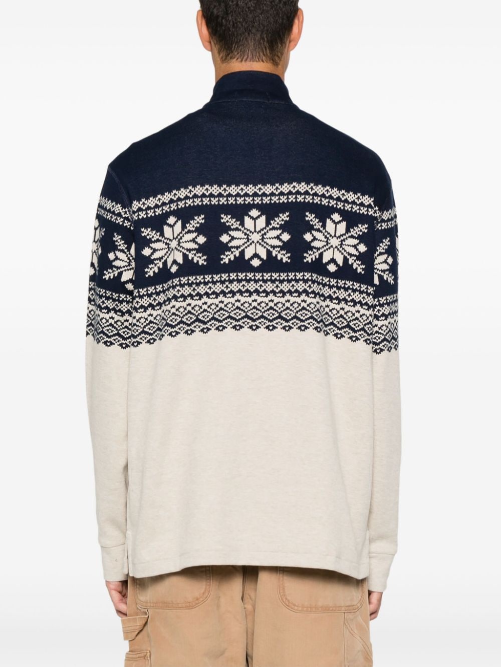 Shop Polo Ralph Lauren Patterned-jacquard Sweater In Blue