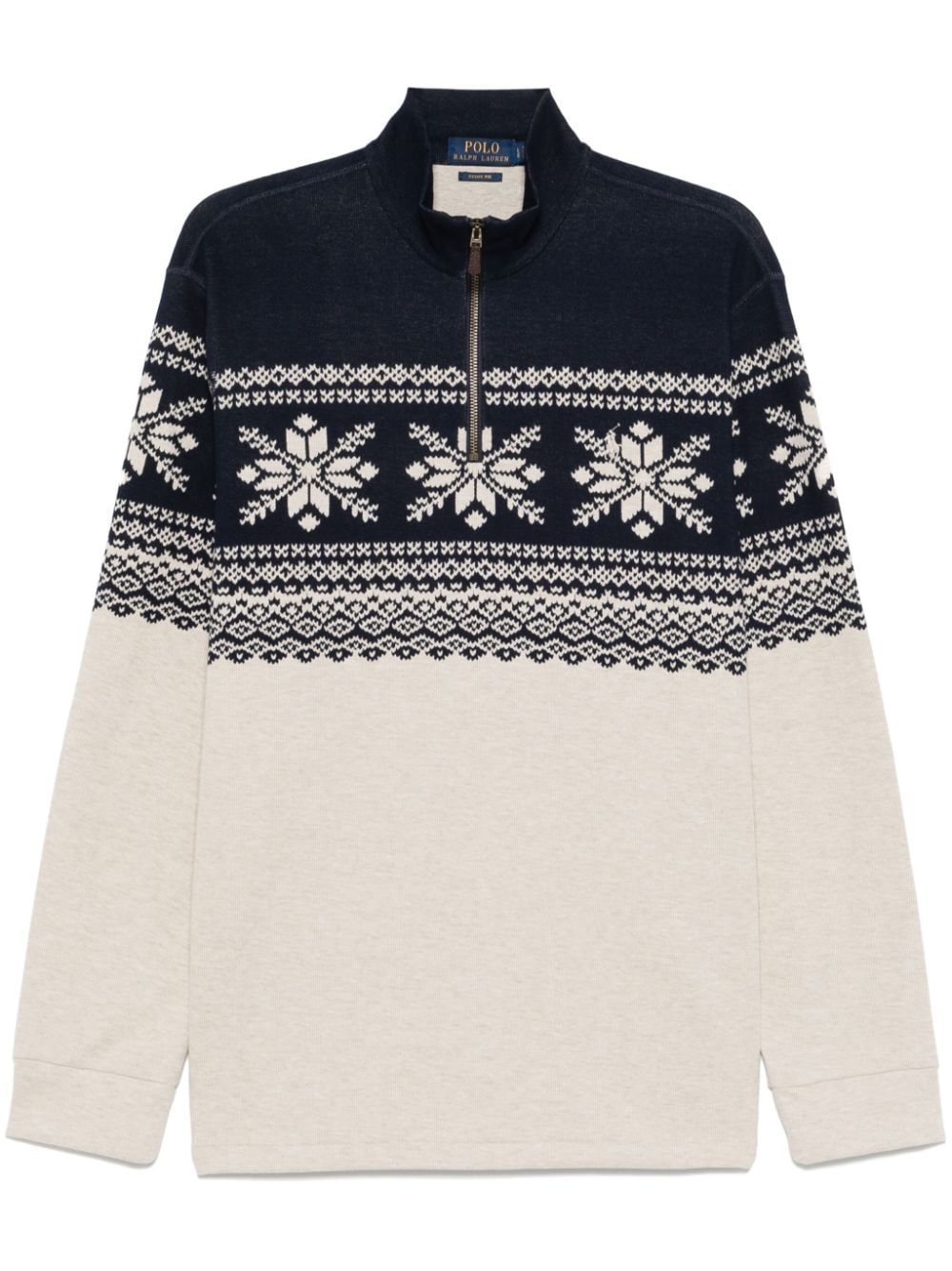 Shop Polo Ralph Lauren Patterned-jacquard Sweater In Blue