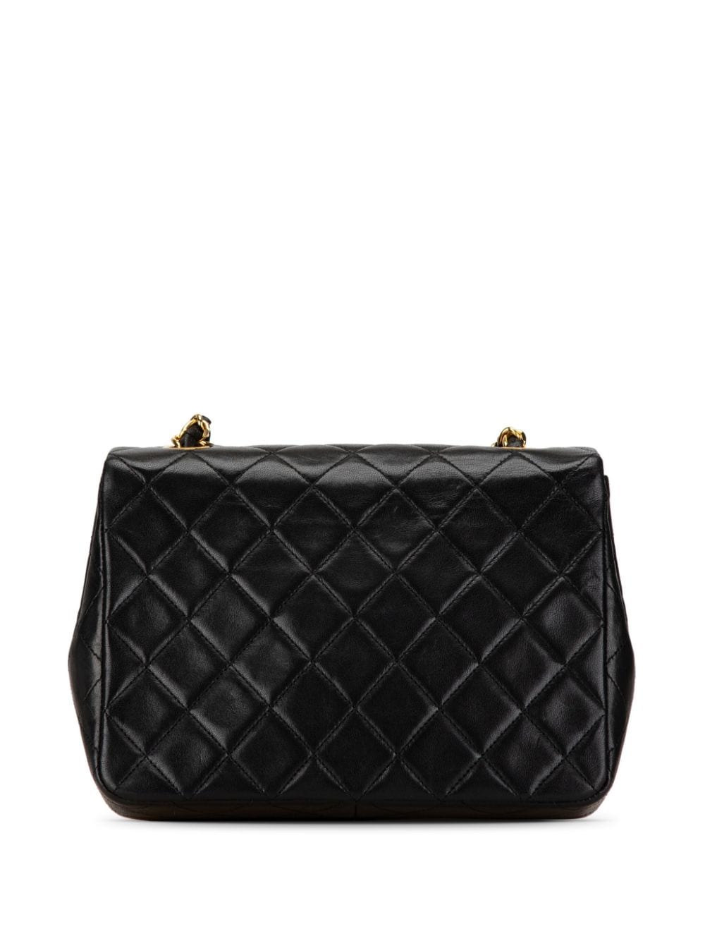 CHANEL Pre-Owned 1989-1991 Mini Square Classic lamsleren Single Flap crossbodytas - Zwart