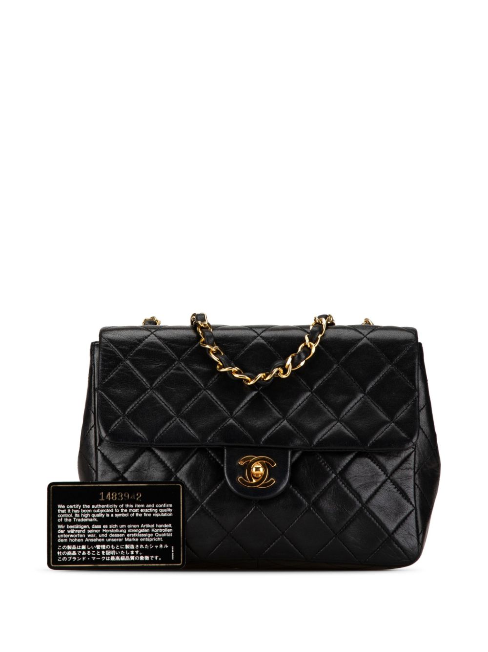 Cheap HOT SALE CHANEL 1989-1991 Mini Square Classic Lambskin Single Flap crossbody bag Women