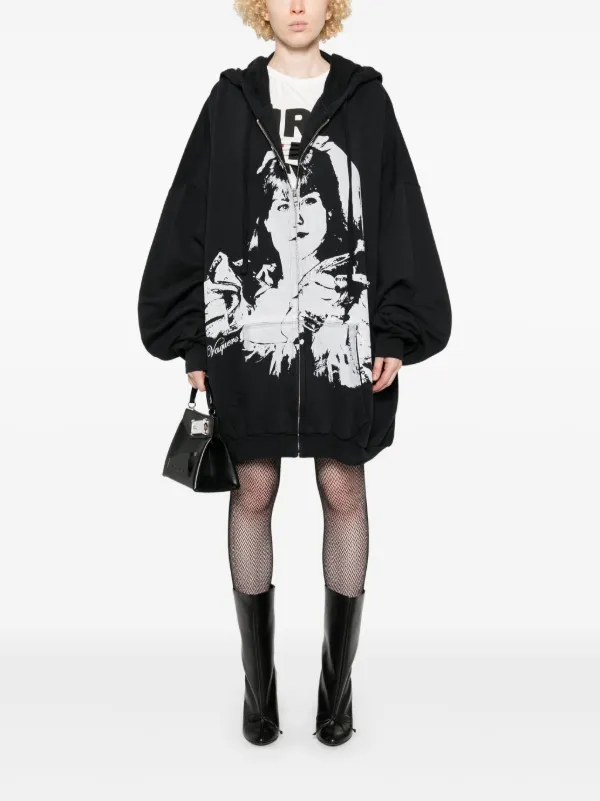 Vaquera graphic-print Hoodie | Black | FARFETCH IE