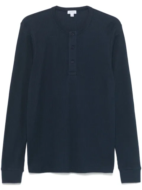 Sunspel Waffle Henley T-shirt