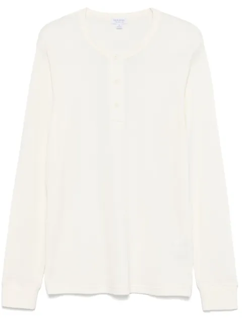 Sunspel Waffle Henley T-shirt