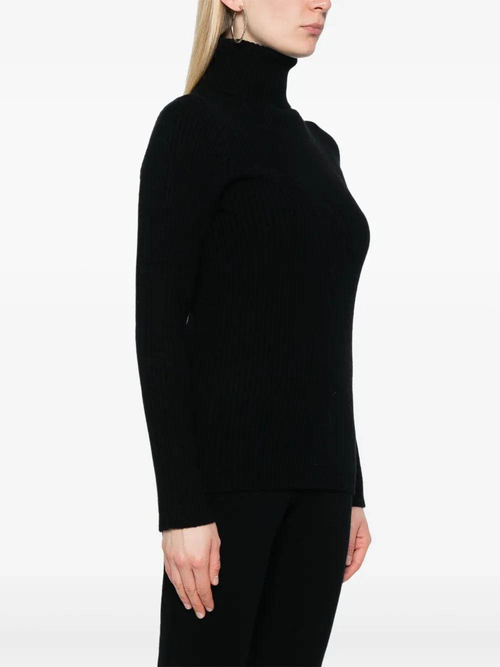 Yves Salomon Long-sleeved Turtleneck Sweater In Black