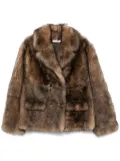 Miu Miu double-breasted shearling coat - Brown