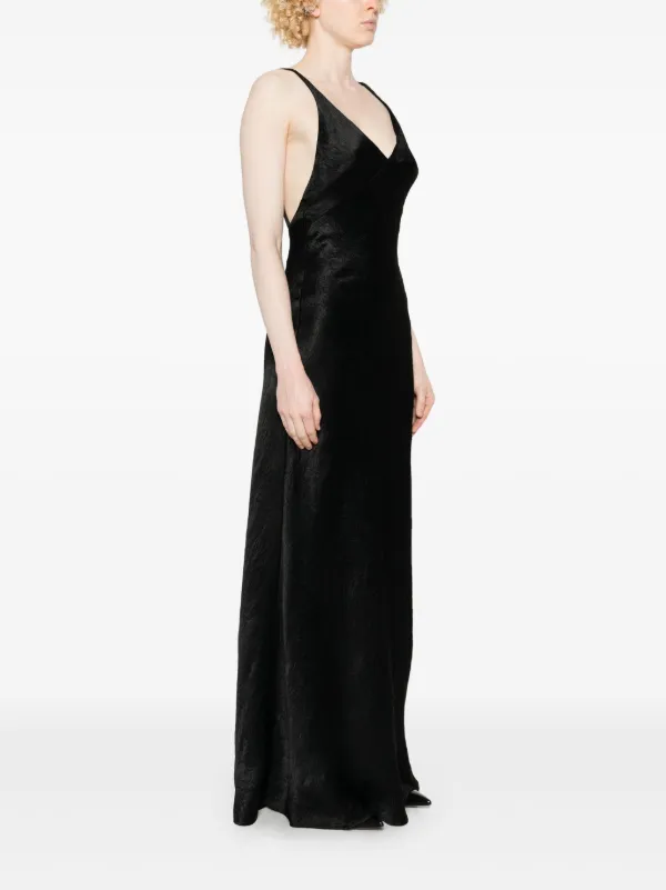 ワンピース Alexander Mcqueen Black Satin Dress Alexander McQueen crinkled-finish Maxi Dress | Black | FARFETCH