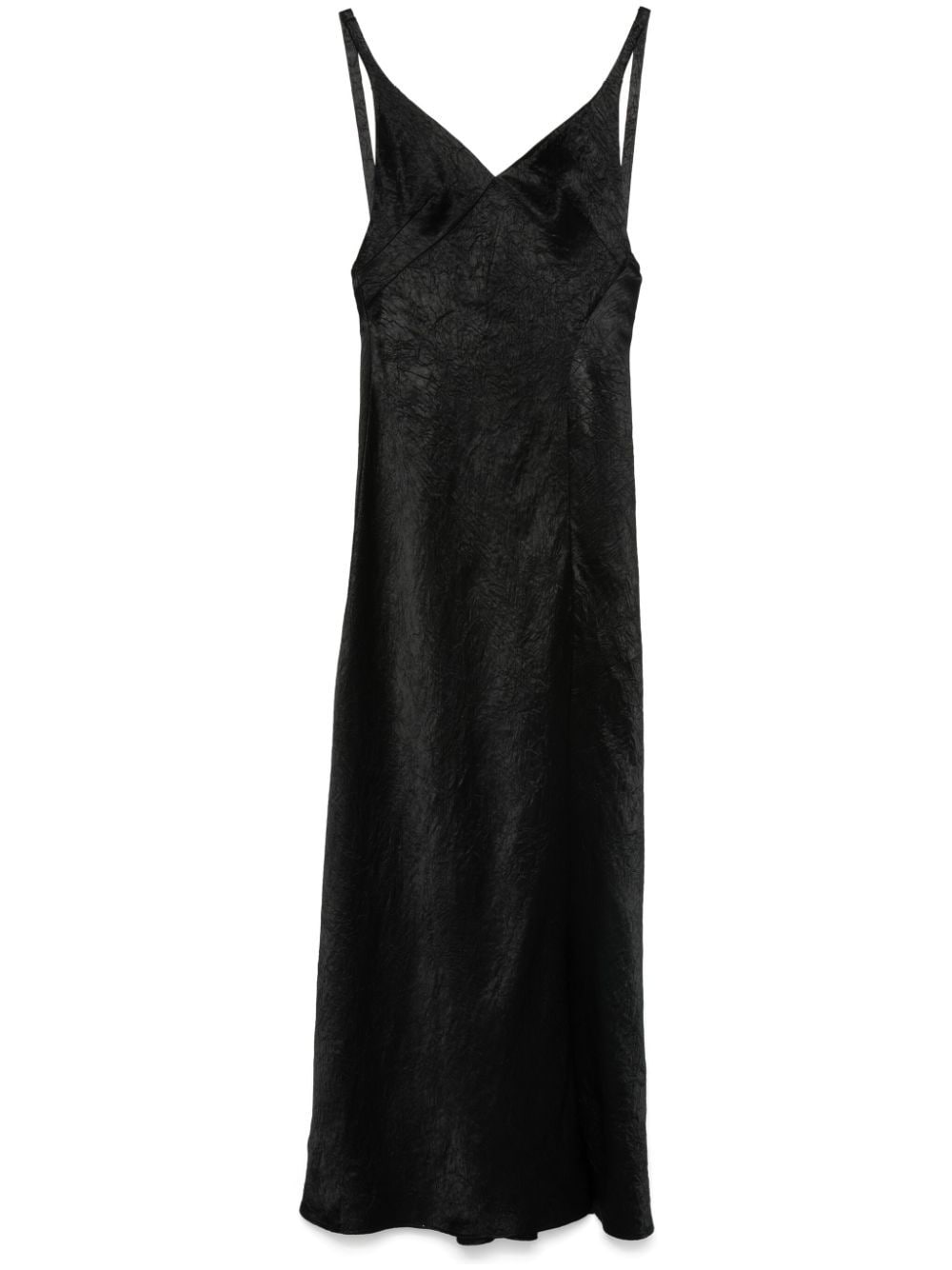 Shop Alexander Mcqueen Crinkled-finish Maxi Dress In Black