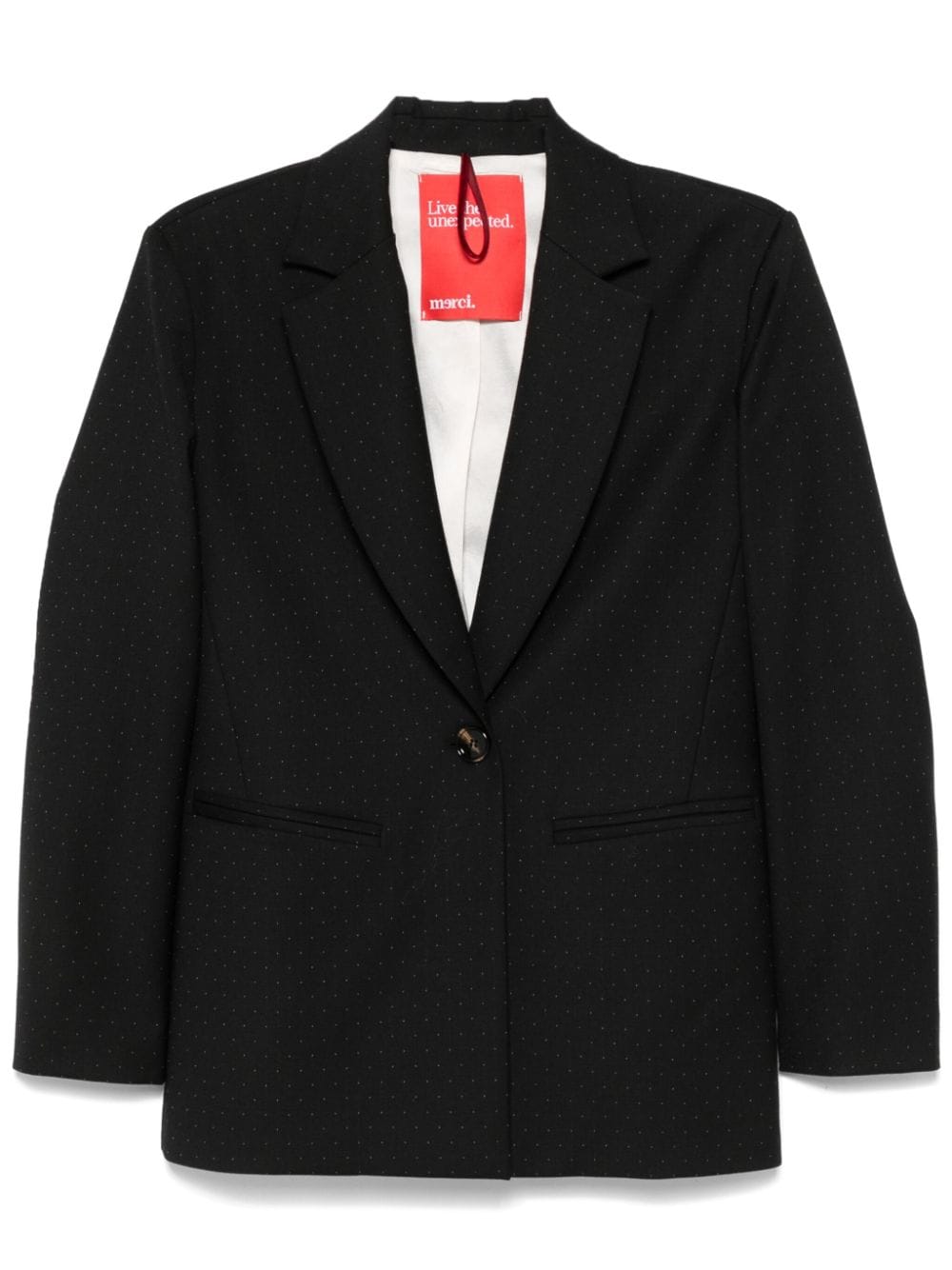 Shop Merci Polka Dot Jacquard Blazer In Black