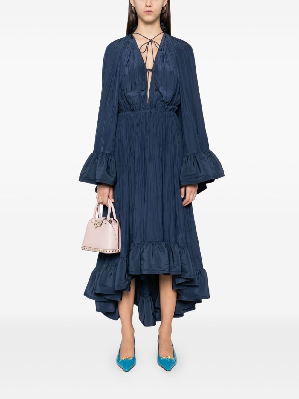 Lanvin Maxi-jurk met ruches - Blauw