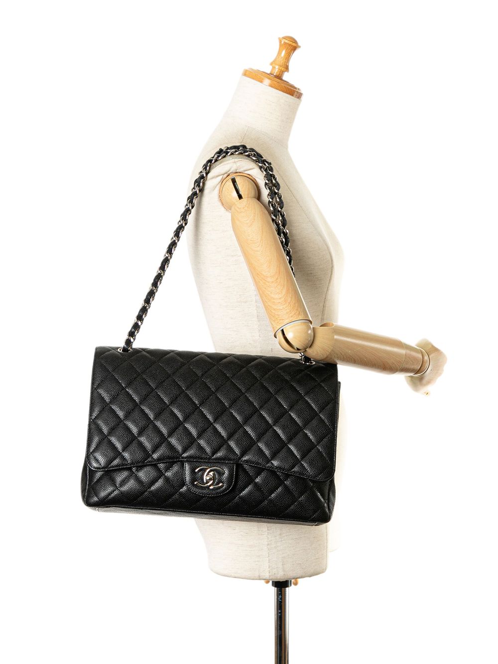 Affordable HOT SALE CHANEL 2013-2014 Maxi Classic Caviar Double Flap shoulder bag Women