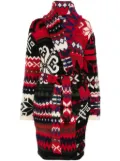 Polo Ralph Lauren snowflake-motif shawl-collar cardi-coat - Red