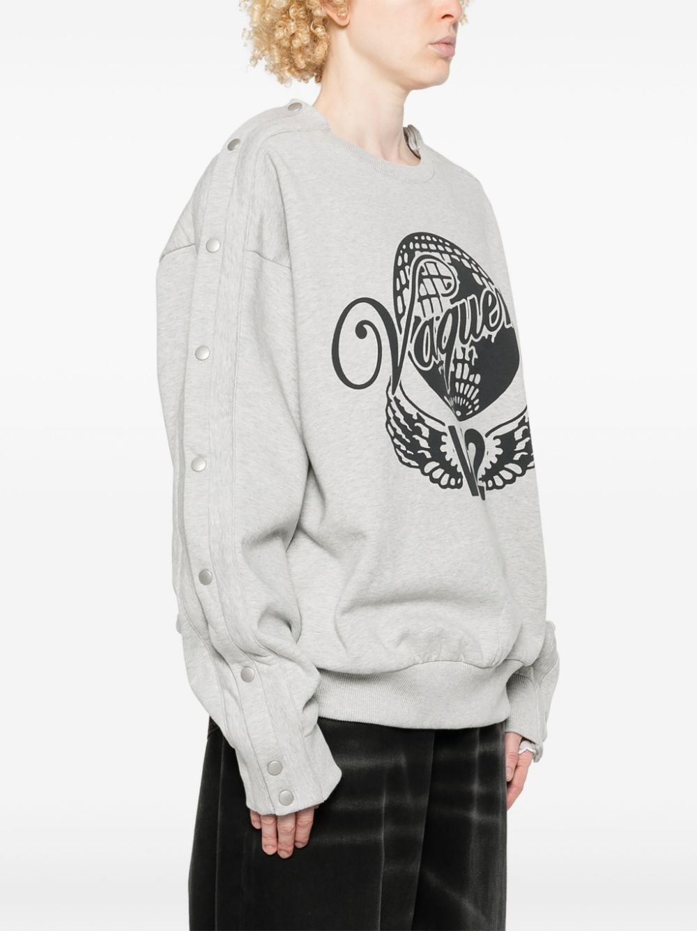 Shop Vaquera Logo-print Sweatshirt In Grey